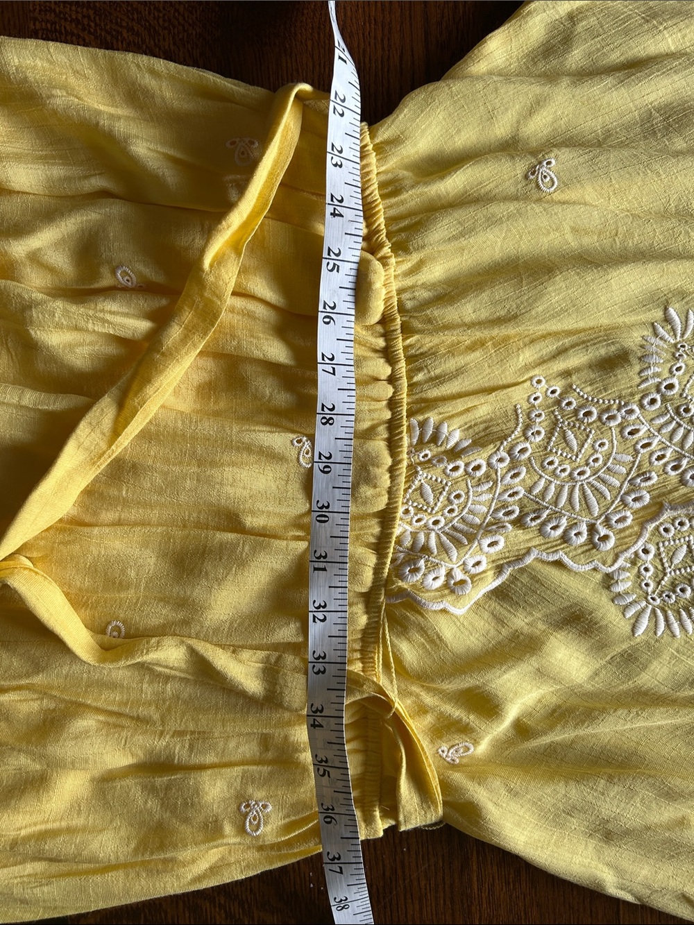 Yellow Embroidered Tie-Waist Maxi Dress - Picture 7 of 7